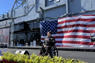 Dr. Stefan Bean aboard the USS Midway Museum